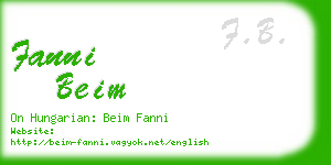 fanni beim business card